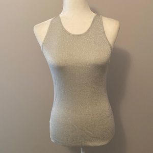 Ann Taylor Loft sparkly silver tank